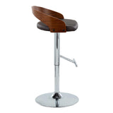 Grotto - Mid Century Modern Adjustable Height Barstool, Swivel With Straight T Footrest (Set of 2) - Furniture Home Direct