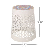Outdoor Side Table with Flower Design - Furniture Home Direct