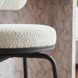 Counter Height Bar Stool Swivel Fabric Upholstery White - Furniture Home Direct