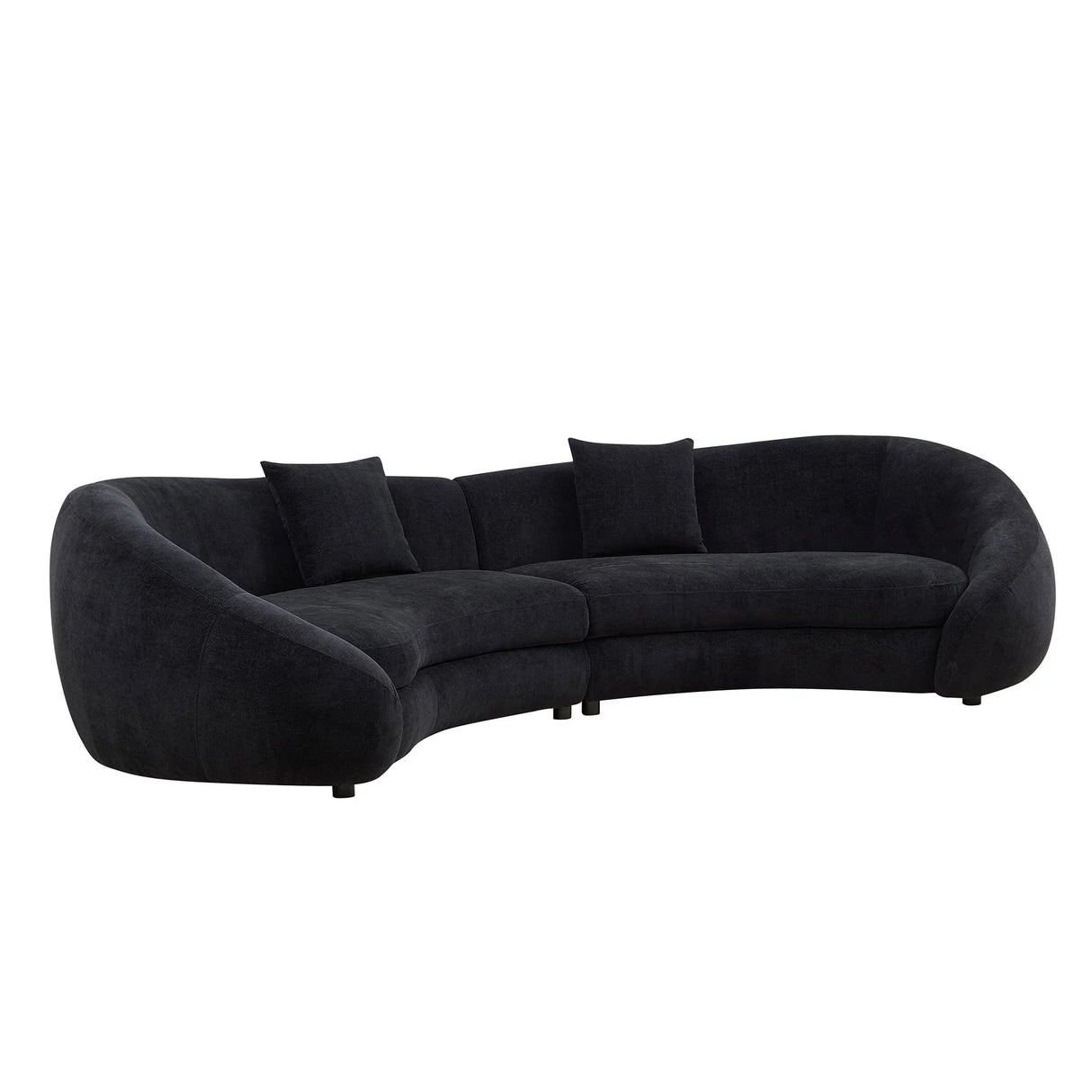 125.98' Modern Curved Sofa With Love Heart Design - Black - Furniture Home Direct