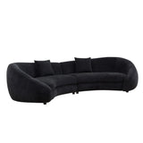 125.98' Modern Curved Sofa With Love Heart Design - Black - Furniture Home Direct