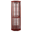 6 Shelf Lighted Corner Curio Cabinet With Adjustable Tempered Glass Shelves And Mirror Back (E26 Light Bulb Not Included) - Furniture Home Direct