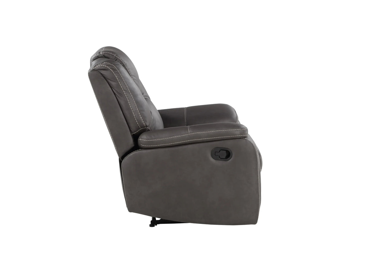Katrine - 3 Piece Reclining Living Room Set - Charcoal - Furniture Home Direct