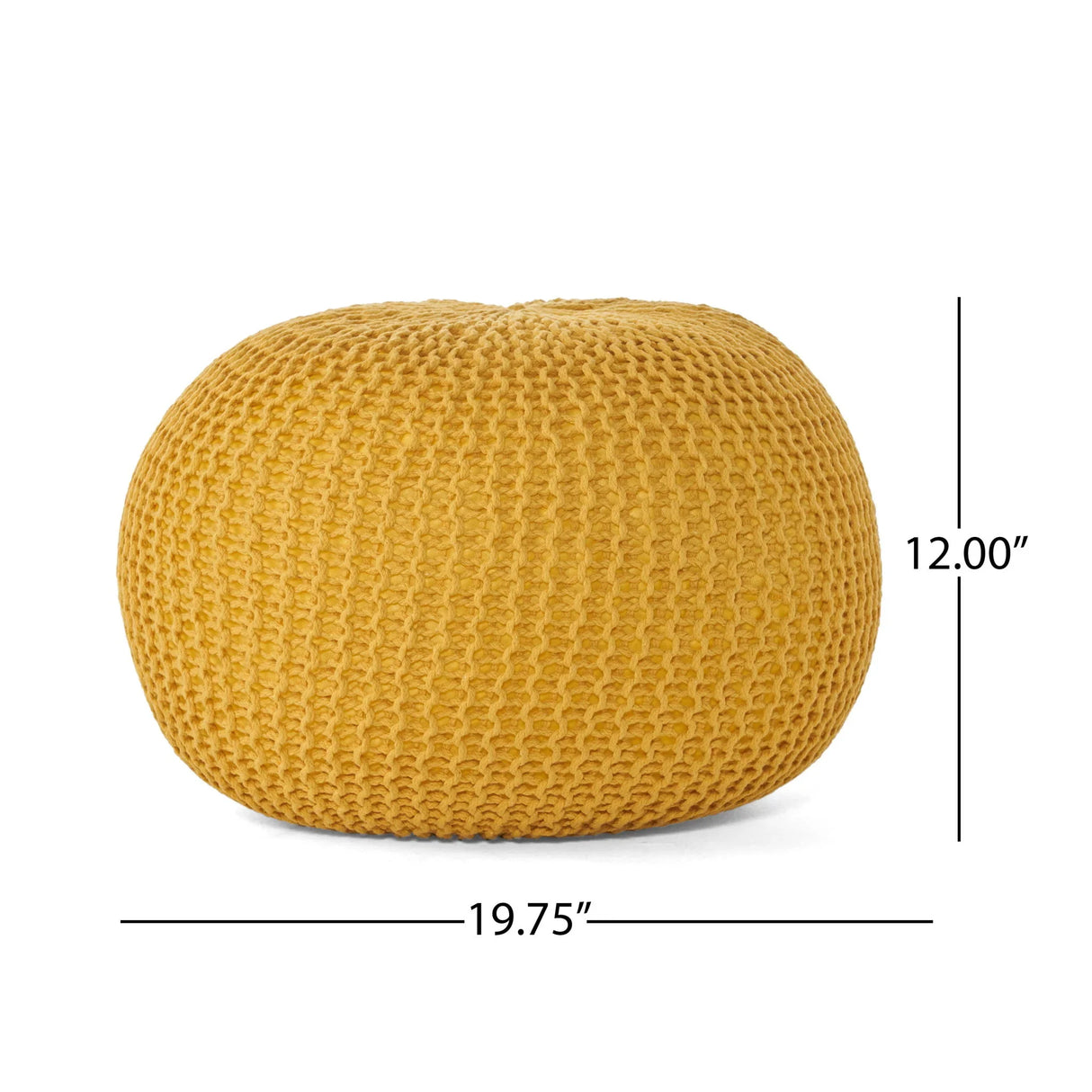 Bordeaux - Knitted Cotton Round Pouf, Versatile Ottoman And Floor Cushion - Furniture Home Direct