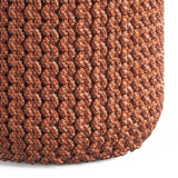 Wynne - Round Knitted Outdoor / Indoor Pouf - Orange - Furniture Home Direct