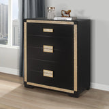 Lively - Chest With Glitter Detail And Thick Bar Handle Hardware - Black - Furniture Home Direct