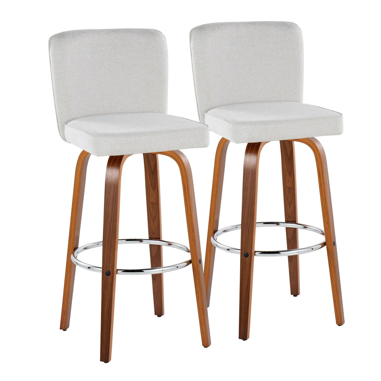 Henry - Contemporary Fixed Height Barstool With Swivel With Round Footrest (Set of 2) - Furniture Home Direct