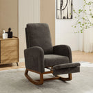 Rocking High Back Glider Chair With Retractable Footrest, Side Pocket - Furniture Home Direct