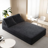 Multifunctional Convertible Sofa Bed With 2 Tumbler Backrests And 2 Pillows, Deep Seat Couch - Furniture Home Direct
