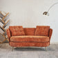 Loveseat Sofa, Upholstered Couch With Metal Legs - Furniture Home Direct