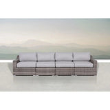 Contemporary Outdoor Rattan Wicker Sectional Seating Group With Cushions - Furniture Home Direct