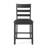 Farmhouse Upholstered Wood Counter Stools