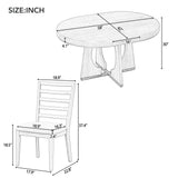 Dining Set Round Table With Four Upholstered Chairs Walnut - Furniture Home Direct