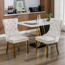 Nikki - Modern, High-End Tufted Solid Wood Contemporary Velvet Upholstered Dining Chair With Golden Stainless Steel Plating Legs, Nailhead Trim (Set of 2) - Furniture Home Direct
