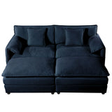 Modern Comfy Deep Seat Modular Sectional Sofa Cloud Couch With Ottoman - Furniture Home Direct