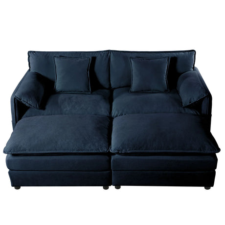 Modern Comfy Deep Seat Modular Sectional Sofa Cloud Couch With Ottoman - Furniture Home Direct