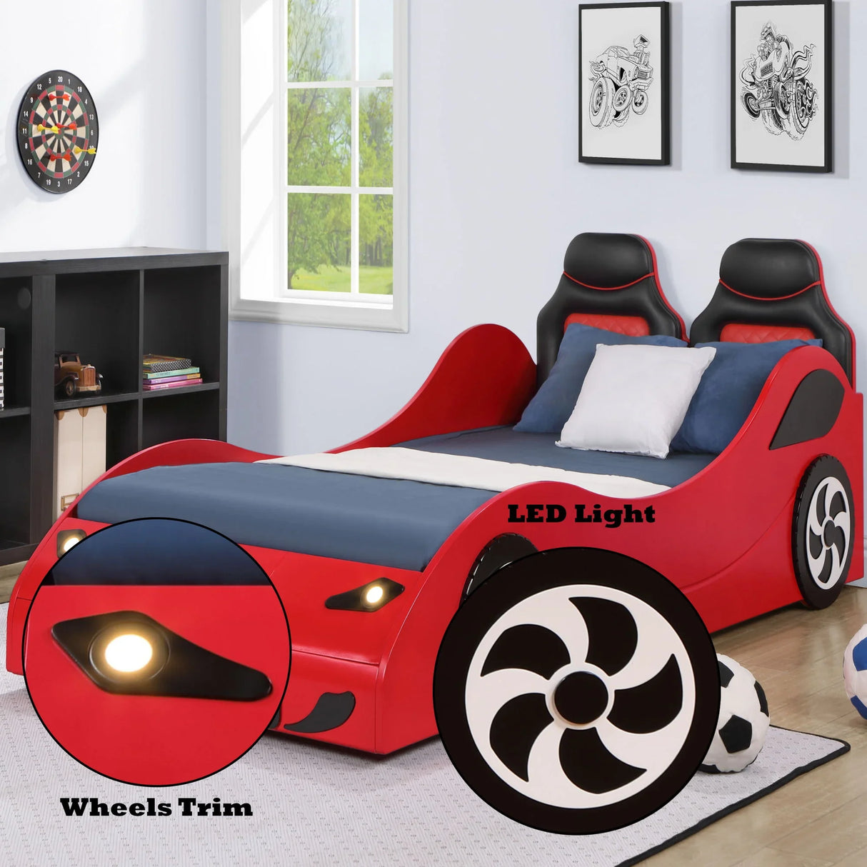 Colen - Twin Car Bed With LED - Furniture Home Direct