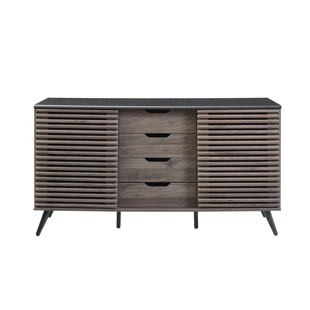Contemporary Sliding Slat Door Sideboard - Furniture Home Direct