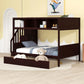 Bunk Bed With Shelfs, Storage Staircase And 2 Drawers - Furniture Home Direct
