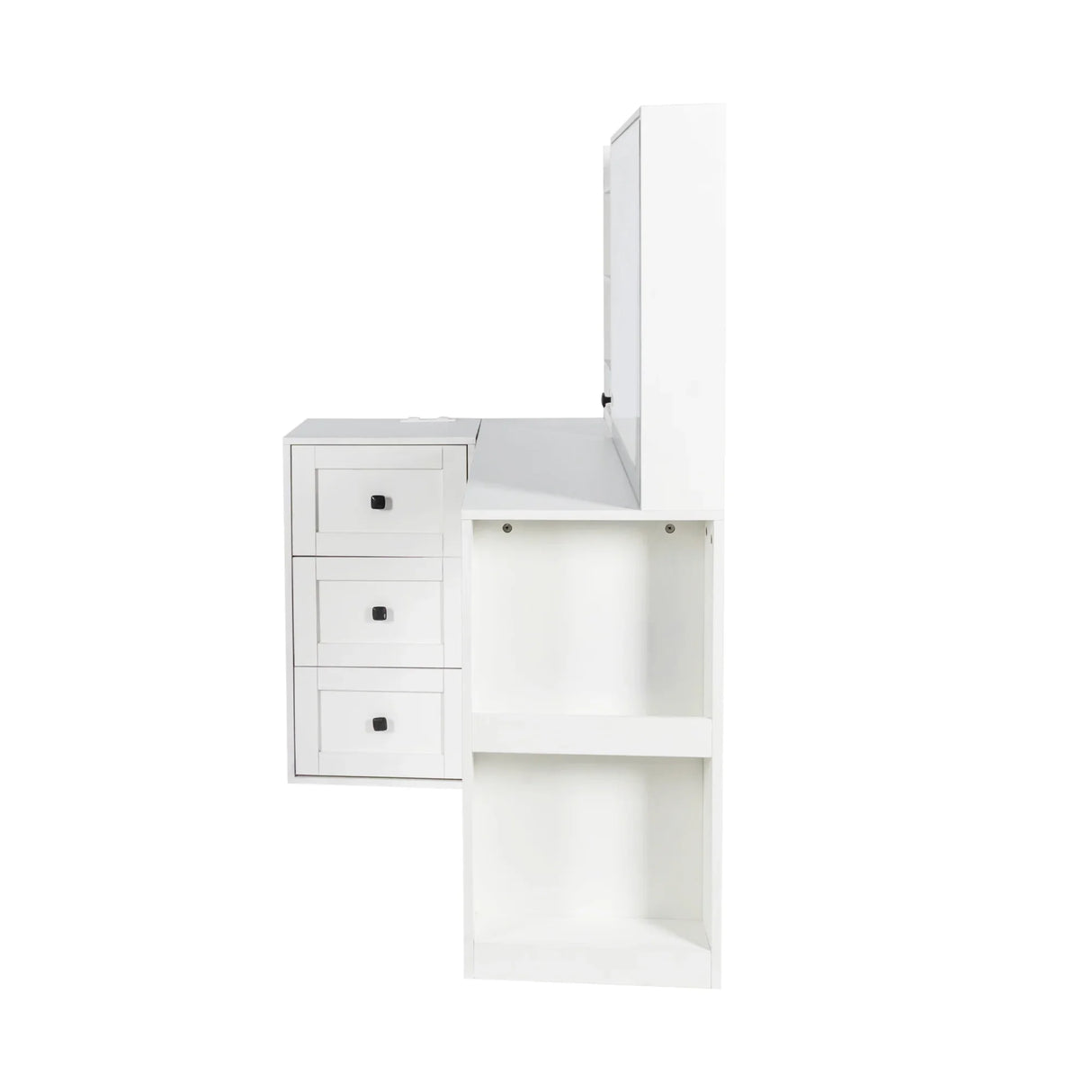 Vanity Desk With Lights And Built In Mirror In White - Furniture Home Direct