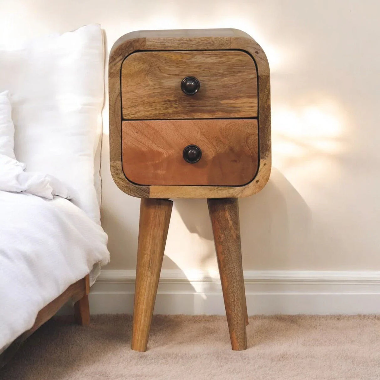 Curved Nightstand, - Furniture Home Direct