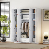 Contemporary 4 Door Wardrobe With 1 Drawer And Top Cabinet - Furniture Home Direct