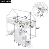 Twin Over Twin House Loft Or Bunk Bed With Slide And Staircase - Furniture Home Direct