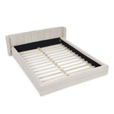 Modern Upholstered Bed Frame With Thick Chenille Fabric And Headboard - Furniture Home Direct