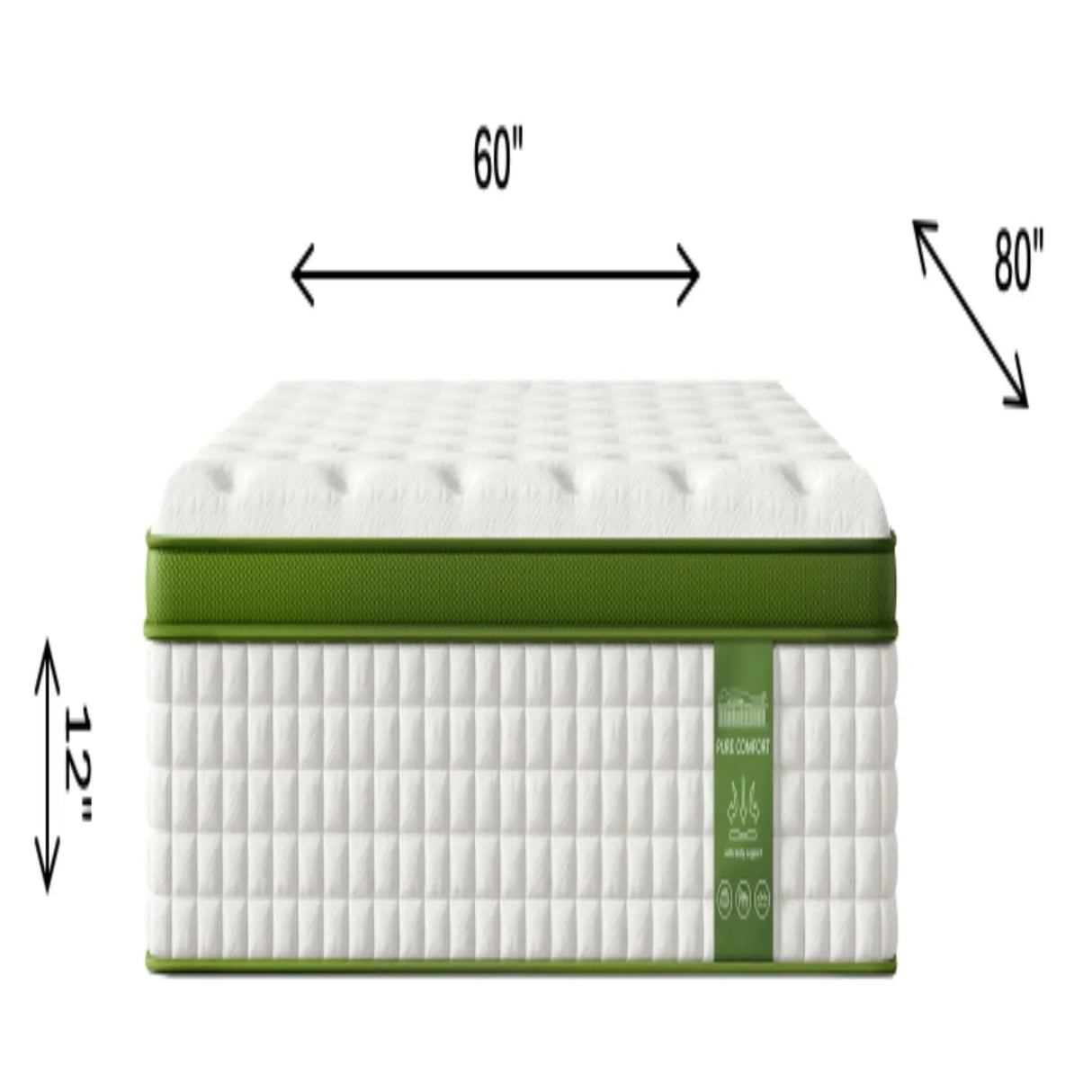 12" Hybrid Mattress With Gel Memory Foam & Pocket Springs - Furniture Home Direct