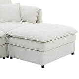 Sectional Sofa Chenille L Shaped Living Room Comfort Cream - Furniture Home Direct