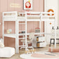 Loft Wood Bed With Under-Bed, Built-In Desk, A Storage Cabinet Of 2 Drawers, Guardrails, Ladder - Furniture Home Direct