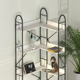 Industrial Style Corner Bookshelf With Thickened Iron Frame - Furniture Home Direct
