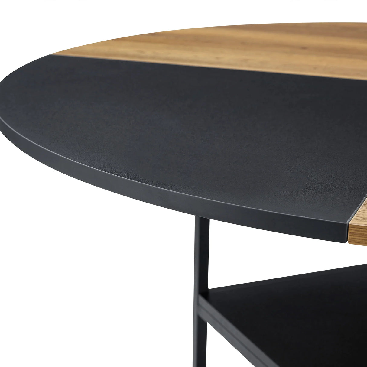Dining Set Round Table With 4 Chairs Wood Top Black - Furniture Home Direct