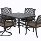 Square 4 Person 43.19" Long Aluminum Dining Set With Cushions - Furniture Home Direct