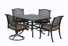 Square 4 Person 43.19" Long Aluminum Dining Set With Cushions - Furniture Home Direct