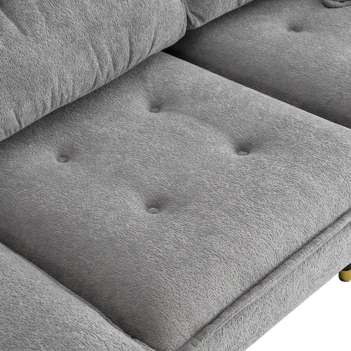 Sectional Sofa Cloud Chenille L Shape With Ottoman Gray - Furniture Home Direct
