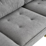 Sectional Sofa Cloud Chenille L Shape With Ottoman Gray - Furniture Home Direct