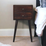 Mini 2 Drawer Nightstand - Walnut - Furniture Home Direct