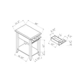 Modern Chairside Table With Two Cup Holders, Display Accent Table - White - Furniture Home Direct