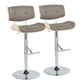 Lombardi - Contemporary Adjustable Barstool With Swivel With Straight T Footrest (Set of 2) - Furniture Home Direct