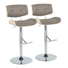 Lombardi - Contemporary Adjustable Barstool With Swivel With Straight T Footrest (Set of 2) - Furniture Home Direct