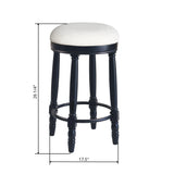 360° Swivel Wooden Barstools With Upholstered Seat, Counter Height (Set of 2) - Furniture Home Direct