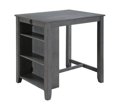 Graham - Small Space Counter Height Dining Table With USB Charging Ports And Shelves - Furniture Home Direct