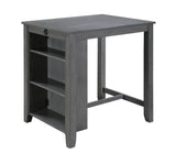 Graham - 3 Piece Small Space Counter Height Dining Table With Shelves And 2 Chairs (Set of 3) - Furniture Home Direct