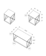 Table Set, Coffee, End, Side, Accent, Living Room, Contemporary, Modern (Set of 3) - White - Furniture Home Direct