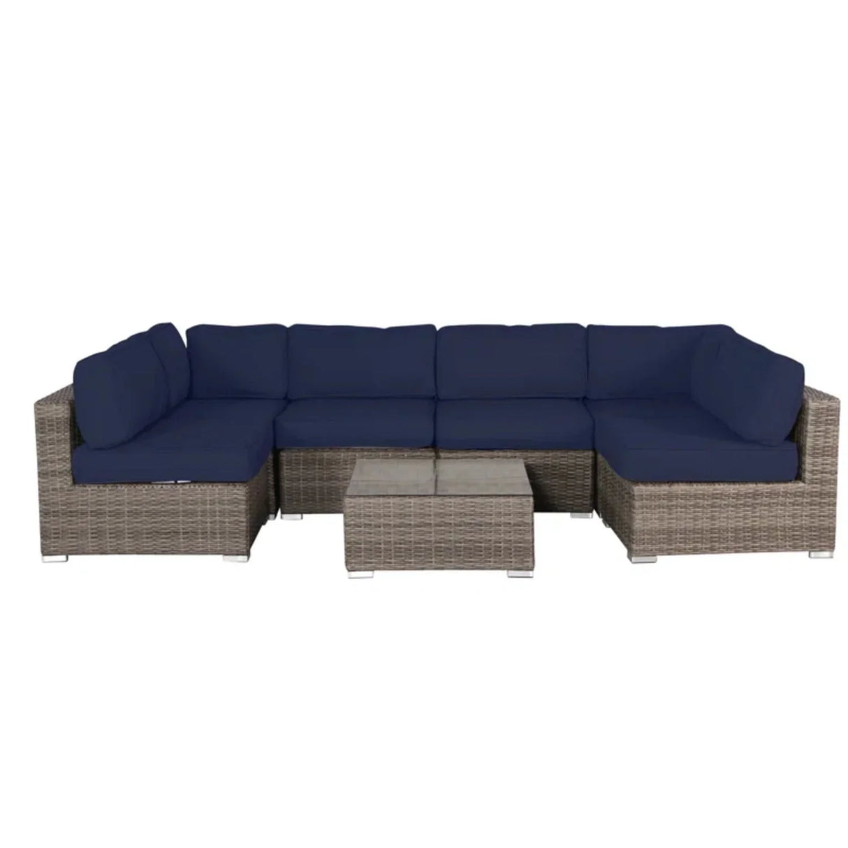 Seating Set With Cushions Handcrafted Wicker Design - Furniture Home Direct