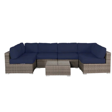 Seating Set With Cushions Handcrafted Wicker Design - Furniture Home Direct