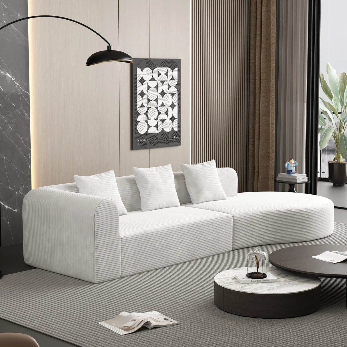 Modular Stationary Sofa - White - Furniture Home Direct