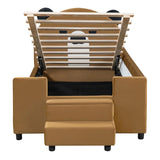 Upholstered Daybed With Bear Shaped Headboard, Hydraulic System And Breathable Mesh Fence - Furniture Home Direct
