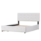 Upholstered Platform Bed With Classic Headboard And Drawers, No Box Spring Needed - Furniture Home Direct